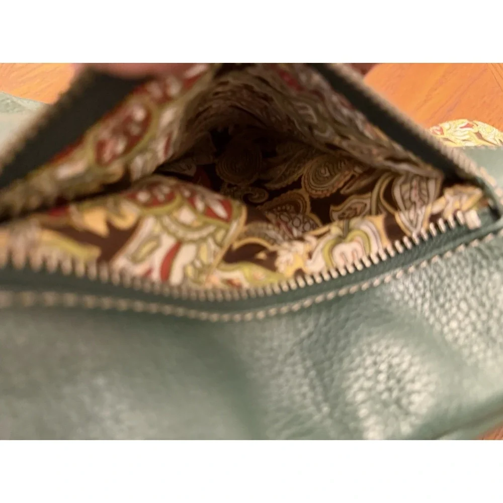 Tignanello Dark Green Leather‎ Shoulder Bag Handbag Purse